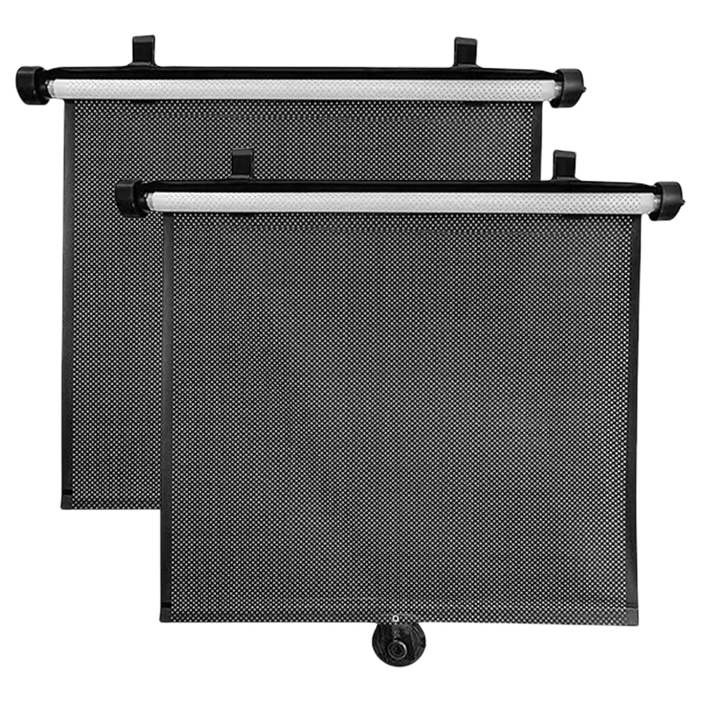 2Pcs Car Retractable Sunshade Curtain 15 Inch Heat-Insulating Side Window Curtain with Suction Cup Telescopic Sunshade Blocking
