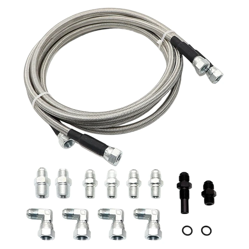 Super Sale 70 Inch SS Braided Transmission Cooler Hose Line for Ford GMC Chevy 1996-2021 700R4 4L60 4L60E 4L65E 4L80E Transmis