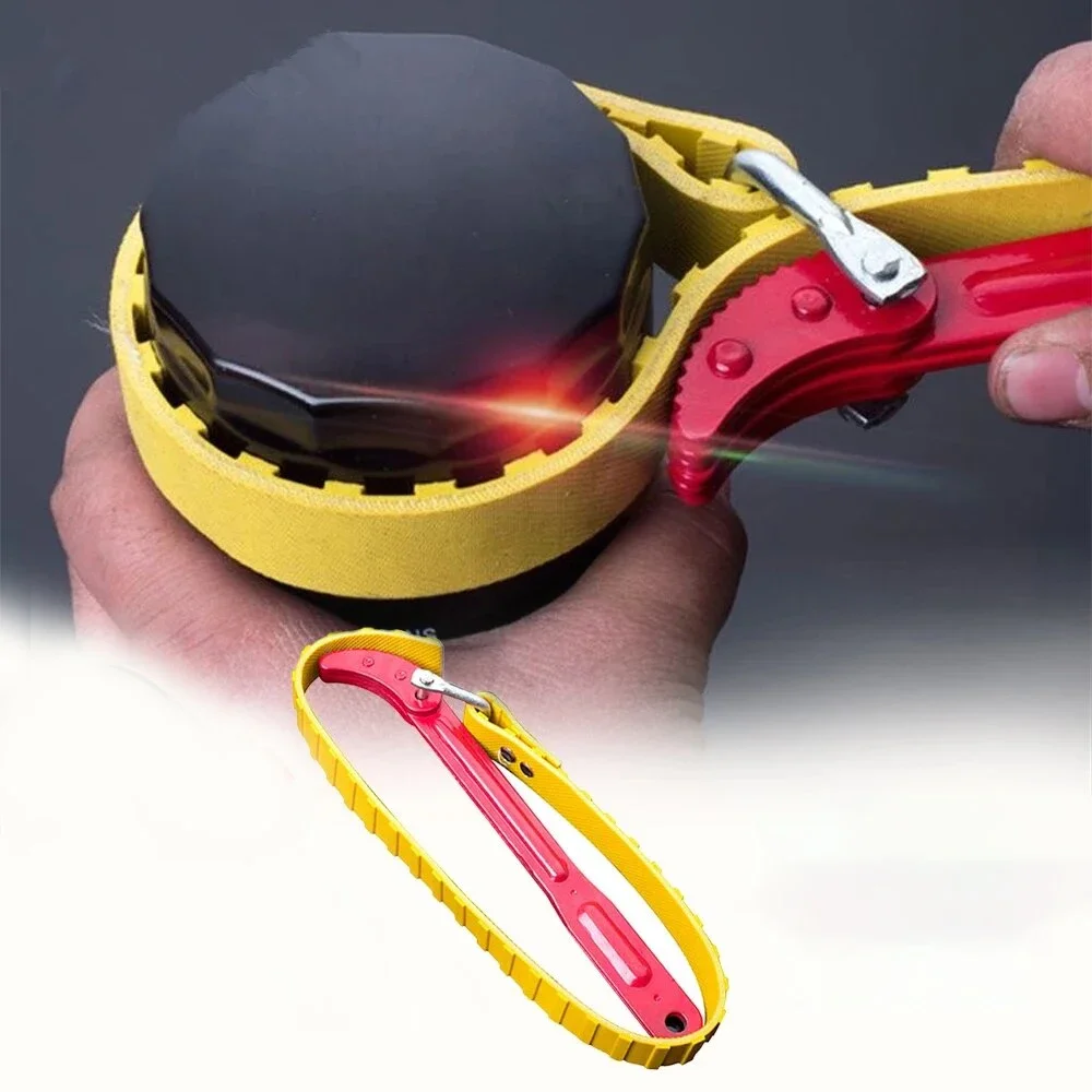 8/12 in Belt Wrench Oil Filter Puller Strap Spanner Chain Wrench Strap Opener Adjustable Strap Opener Cartridge Disassembly Tool