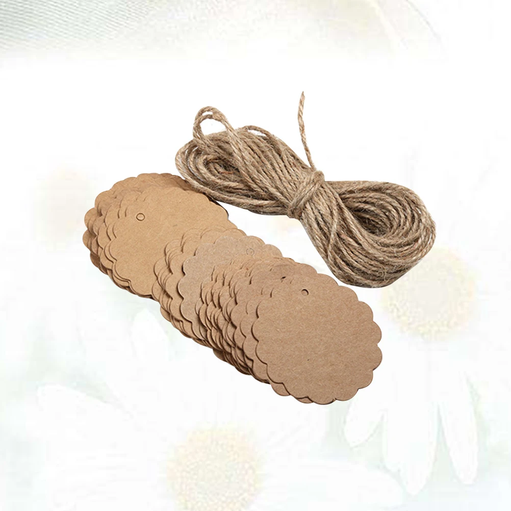 

500 PCS Round Card Bookmark Cloth Tags Gift Jewelry Price Blank Kraft Paper Hanging