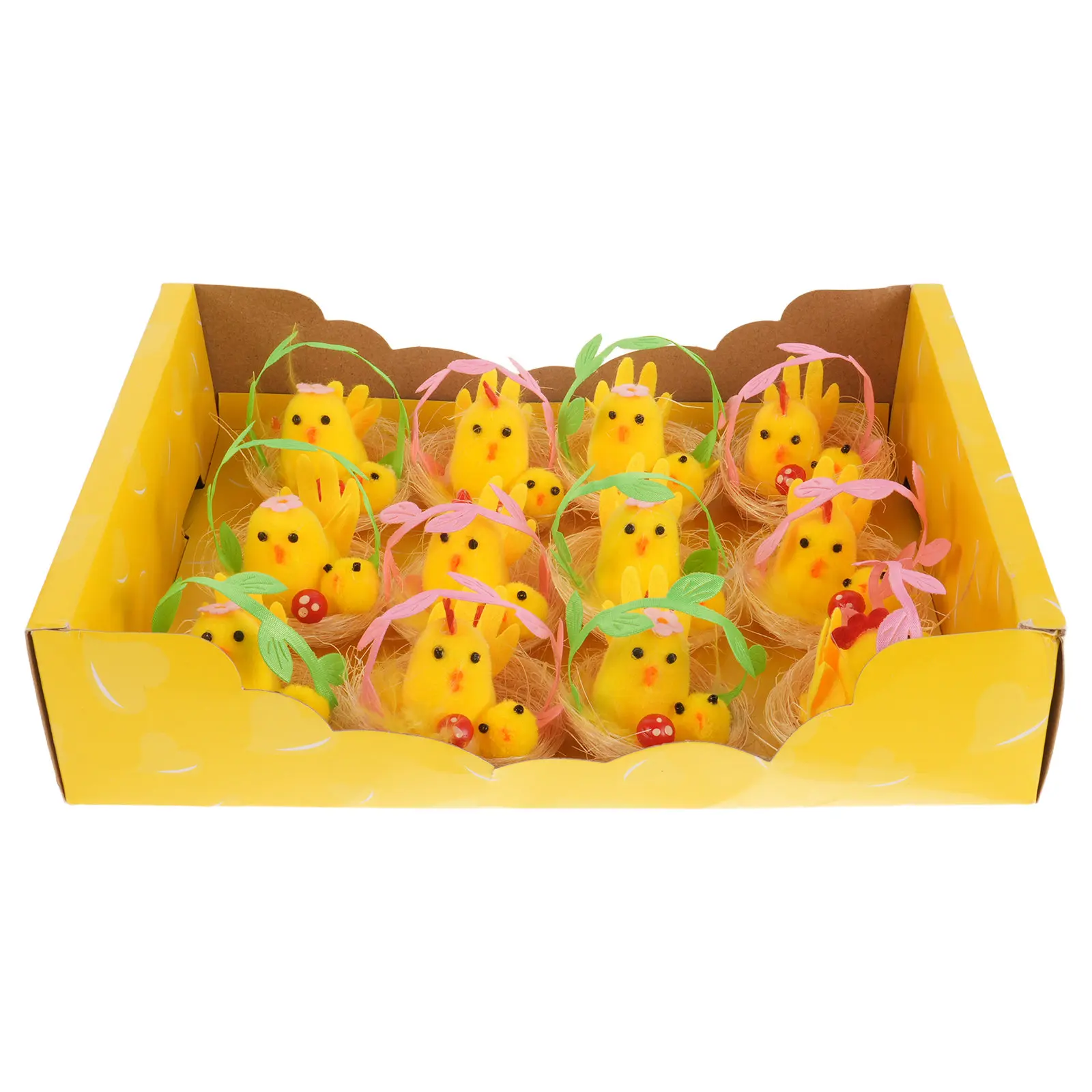 

Набор из 12 миниатюрных искусственных цыплят с гнездами для пасхальных корзин, веселые сувениры для вечеринок, наборы для детского творчества и декораций