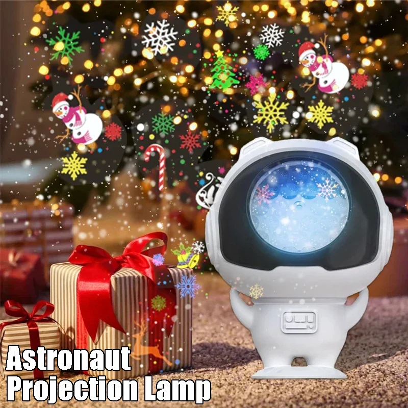 Astronaut Projector Lamp Water Ripple Night Lamp USB Plug-in Projector for Helloween Christmas Decoration Friends Children Gifts