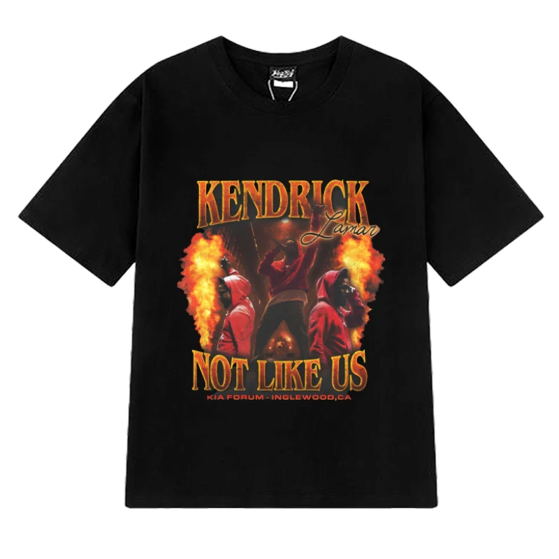 

Rapper Kendrick Lamar Concert Vintage Graphic T shirts Men Women 90s Hip Hop streetwear Unisex 100% Cotton short sleeve T-shirt