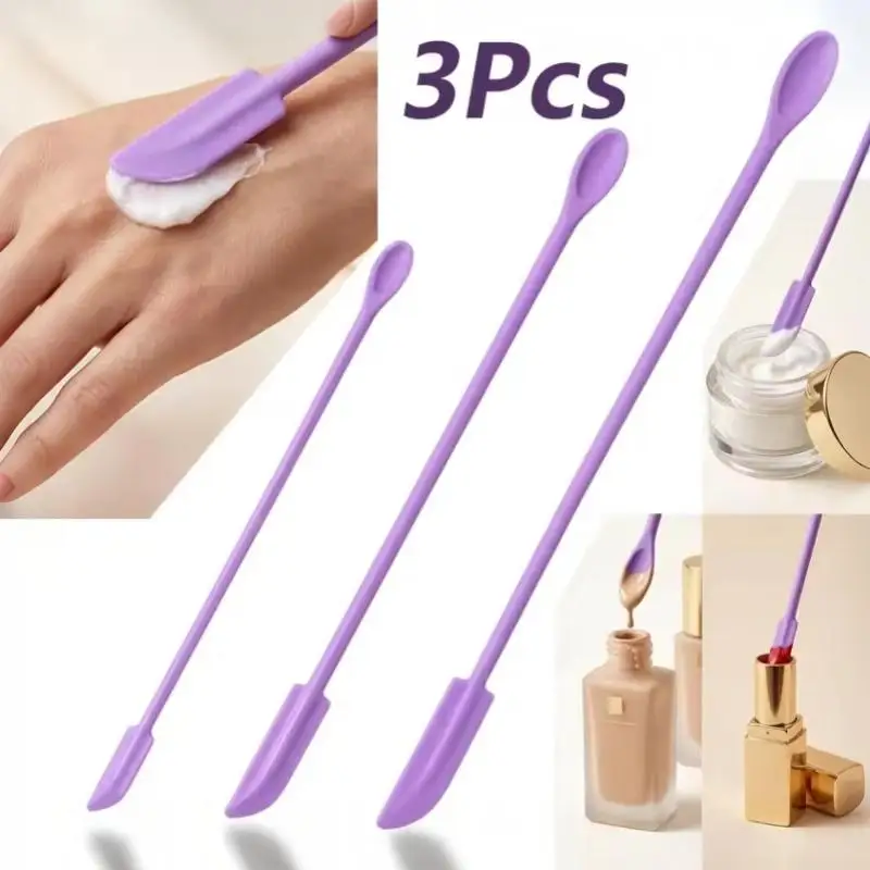 3Pcs/Set Silicone Empty Bottle Scraper Foundation Scraper, Tiny Lotion Jar Scraper To Get Last Of Makup
