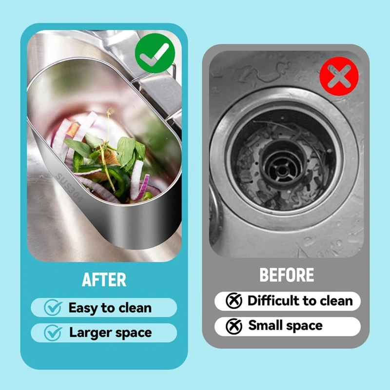 Stainless Steel Drain Basket,Sink Organiser,Stainless Steel Sink Filter Tray,Filter Basket,Drain Rack,Soap Box Organiser