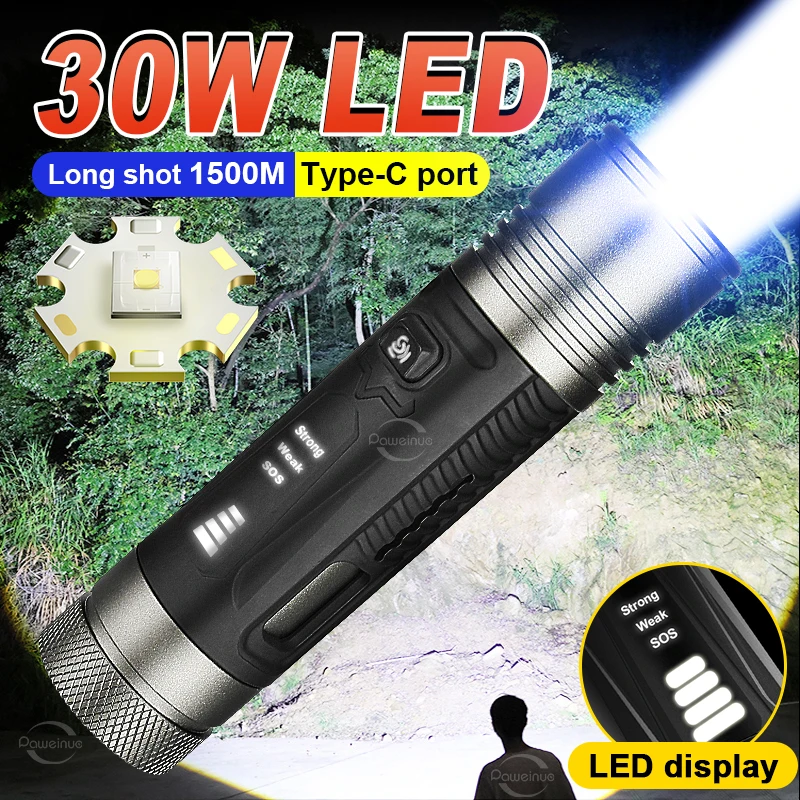 

Мощный фонарь с белым лазером, дальность 1500 м, перезаряжаемый тактический фонарь, водонепроницаемый, для активного отдыха, кемпинга, походов