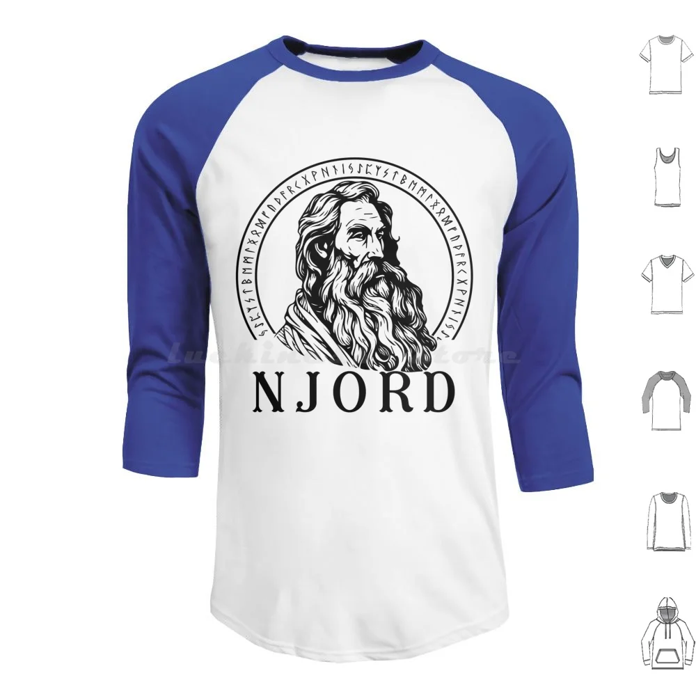 Njord Viking God Of The Wind And The Sea Norse Mythology And Runes Hoodies Long Sleeve Vikings Scandinavian Norse God