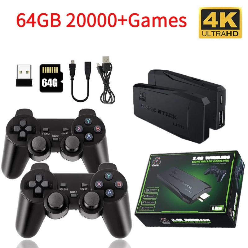 

M8 nostalgic game arcade Wireless Controller tv game machine 4K 64GB 20000 games HD FC GBA TV Game Stick