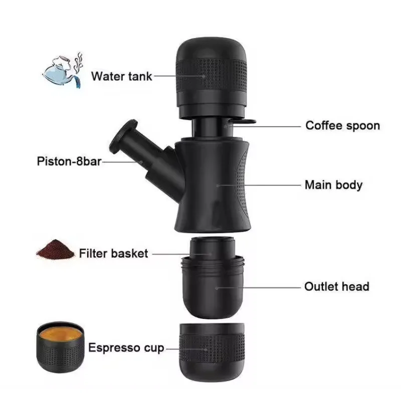 Portable Hotel Commercial Cafetera Black Coffee Maker for Camping Gift Indoor Outdoor