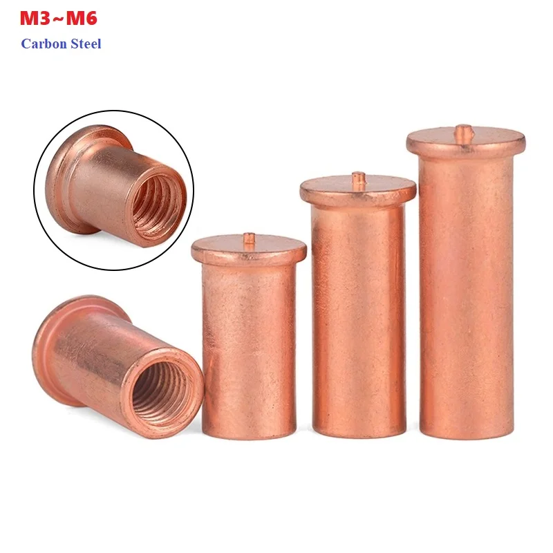 

M3 M4 M5 M6*L Copper Plated Welding Stud Standoff Screws Soldering Pin PCB LED SMT Thread Connector Copper Stud Welding Screw