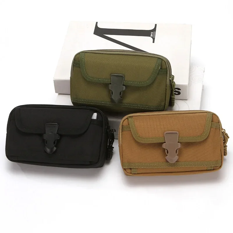 6.5 Inch Outdoor Travel Canvas Storage Oxford Bag Military Tactical Leisure Waist Bags Phone Pouch Hunting Camping Bag 2024 New