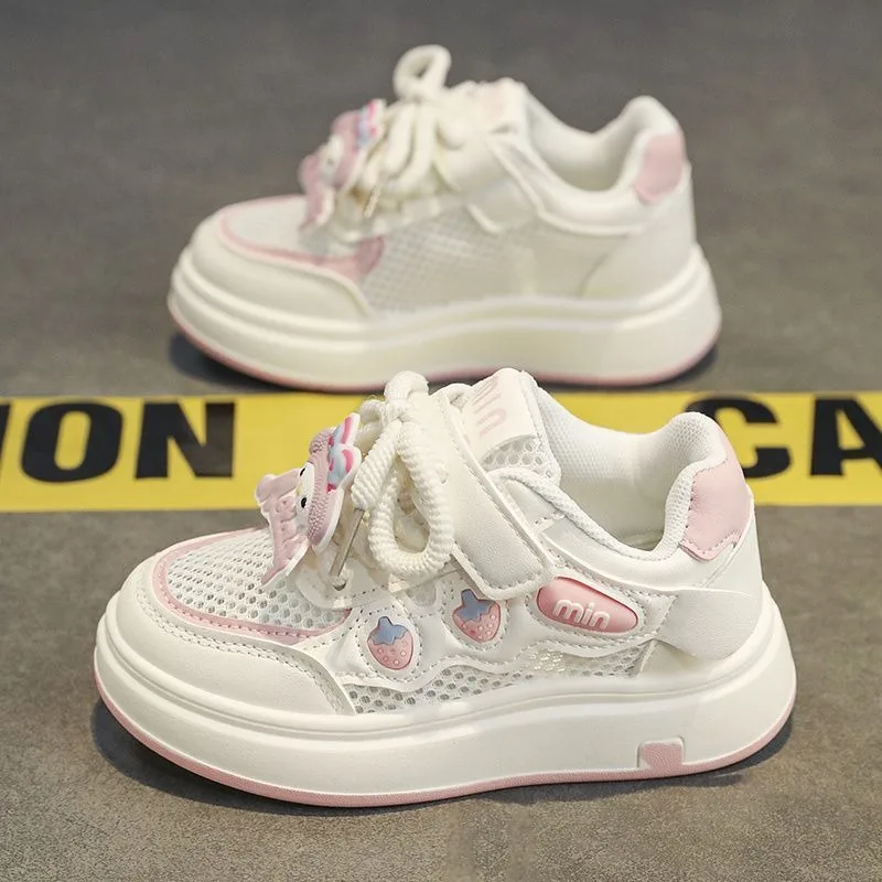 Letnie My Melody Anime Kawaii Sanrio Oddychające Siateczkowe Trampki Śliczne Kreskówkowe Miękkie Codzienne Buty Studenckie Dziewczęce Prezenty Zabawki