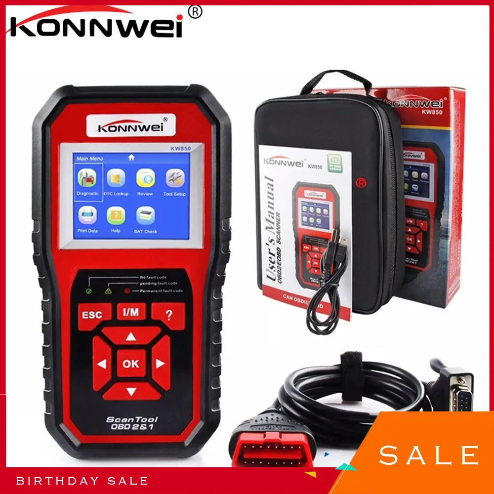 KW850 obd2 auto diagnostic scanner Full OBD 2 OBDII Code Reader Scanner Car diagnostics tool can one click I/M readiness