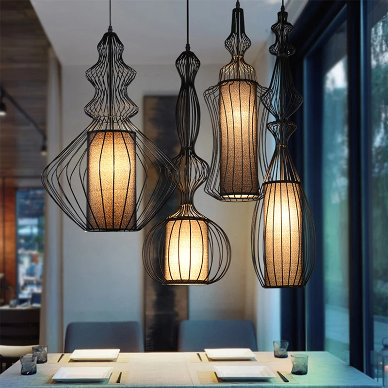 Modern LED Pendant Lamp Black Iron Hanglamp Window Tooling Coffee Store Pendant Lights Indoor Lighting Decor Kitchen Furniture