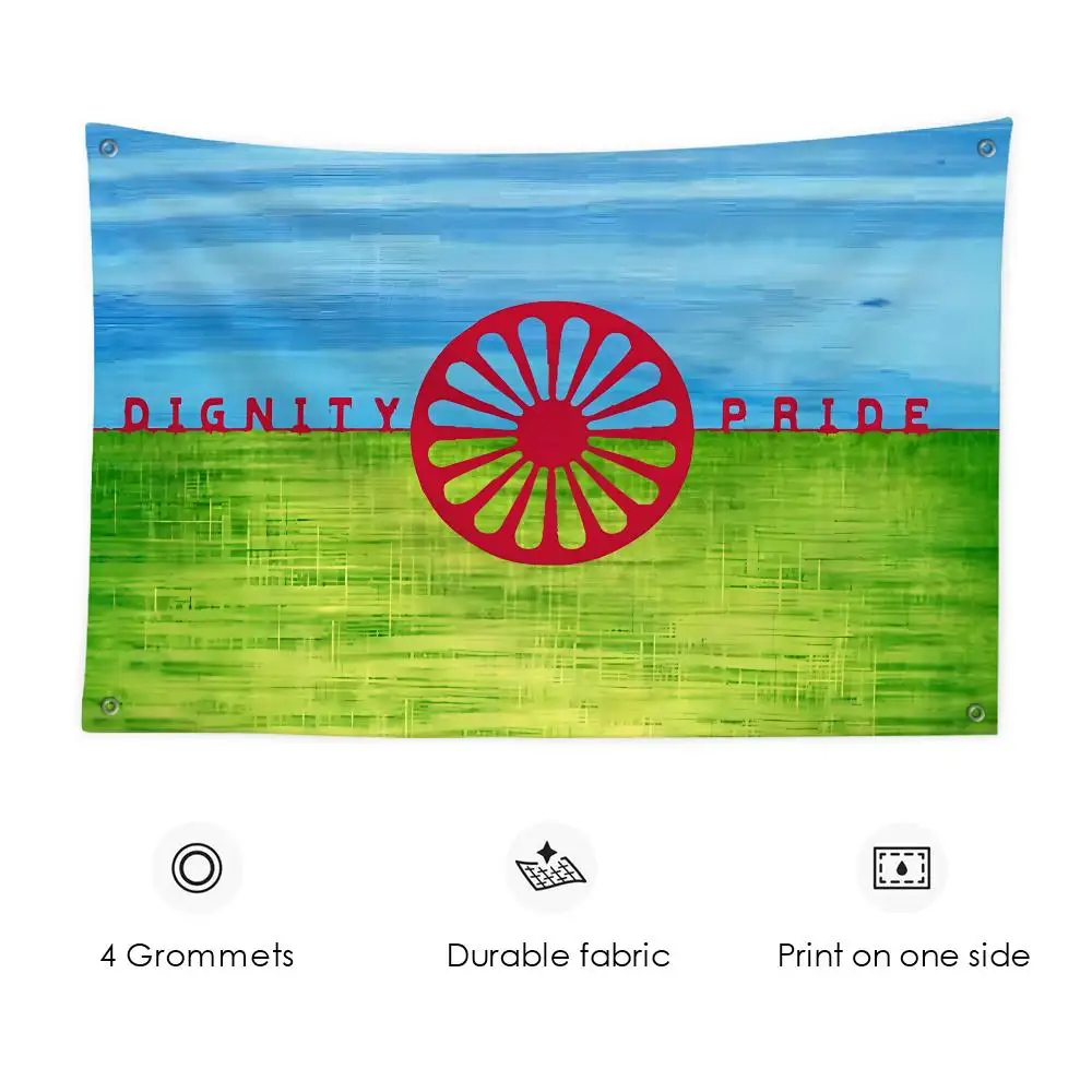 Zigeuner-Romani-Völker-Chakra-Flaggen, individuelles Wandbehang-Kunstbanner für Schlafzimmer, Zuhause, Wohnzimmer, Außendekoration