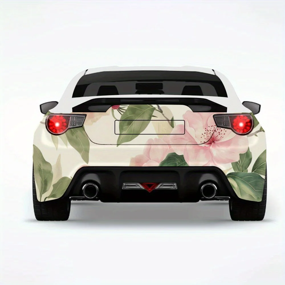 

Автомобильная наклейка с романтическим цветочным узором, виниловая наклейка на заднюю часть автомобиля, водонепроницаемые самоклеящиеся виниловые наклейки для хвоста автомобиля и бампе