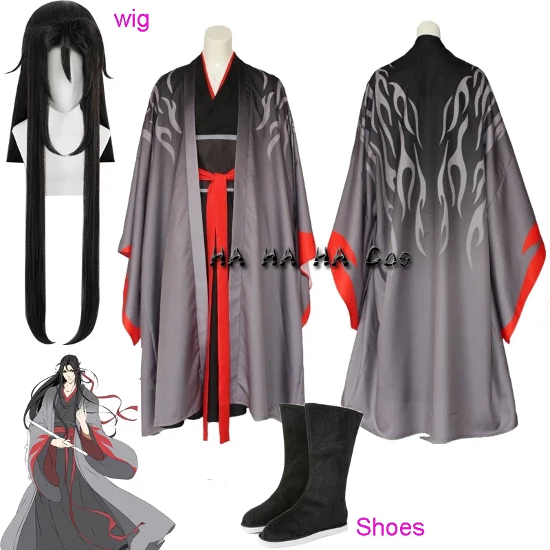 Mo Dao Zu Shi  Wei Wuxian The Yiling Patriarch Cosplay Grandmaster of Demonic Cultivation Costume Wei Wuxian Costumes Wig Shoes