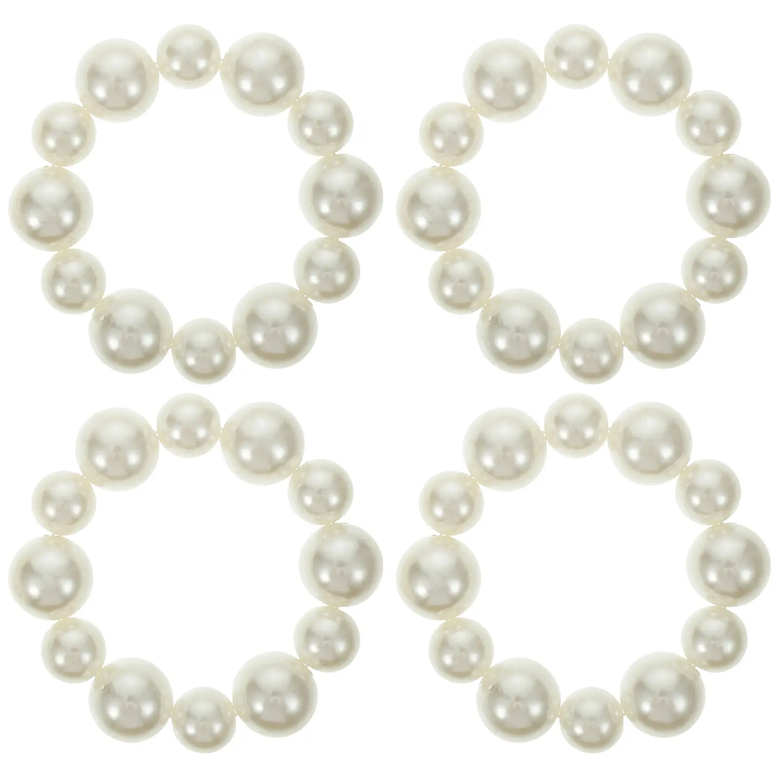 

4Pcs Women Hair Ties Pearl Design Elastic Rope for Ponytail Holder Bracelet Gift Party Favors Hair Ties