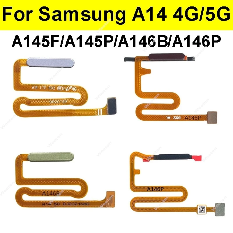 

New Touch ID Fingerprint Sensor Flex Cable For Samsung Galaxy A14 4G A14 5G A145F A146B A145P Finger Print Unlock Button Parts