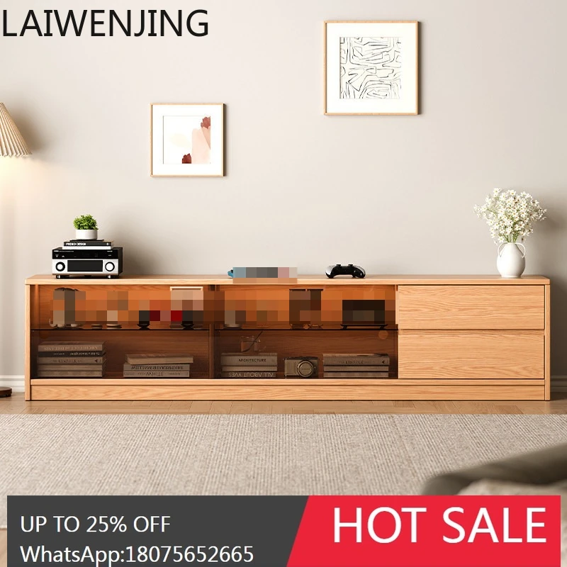 

HLZ Solid Wood TV Cabinet for Living Room, Small Household, Simple Modern Storage Floor-standing Combination TV Cabinet