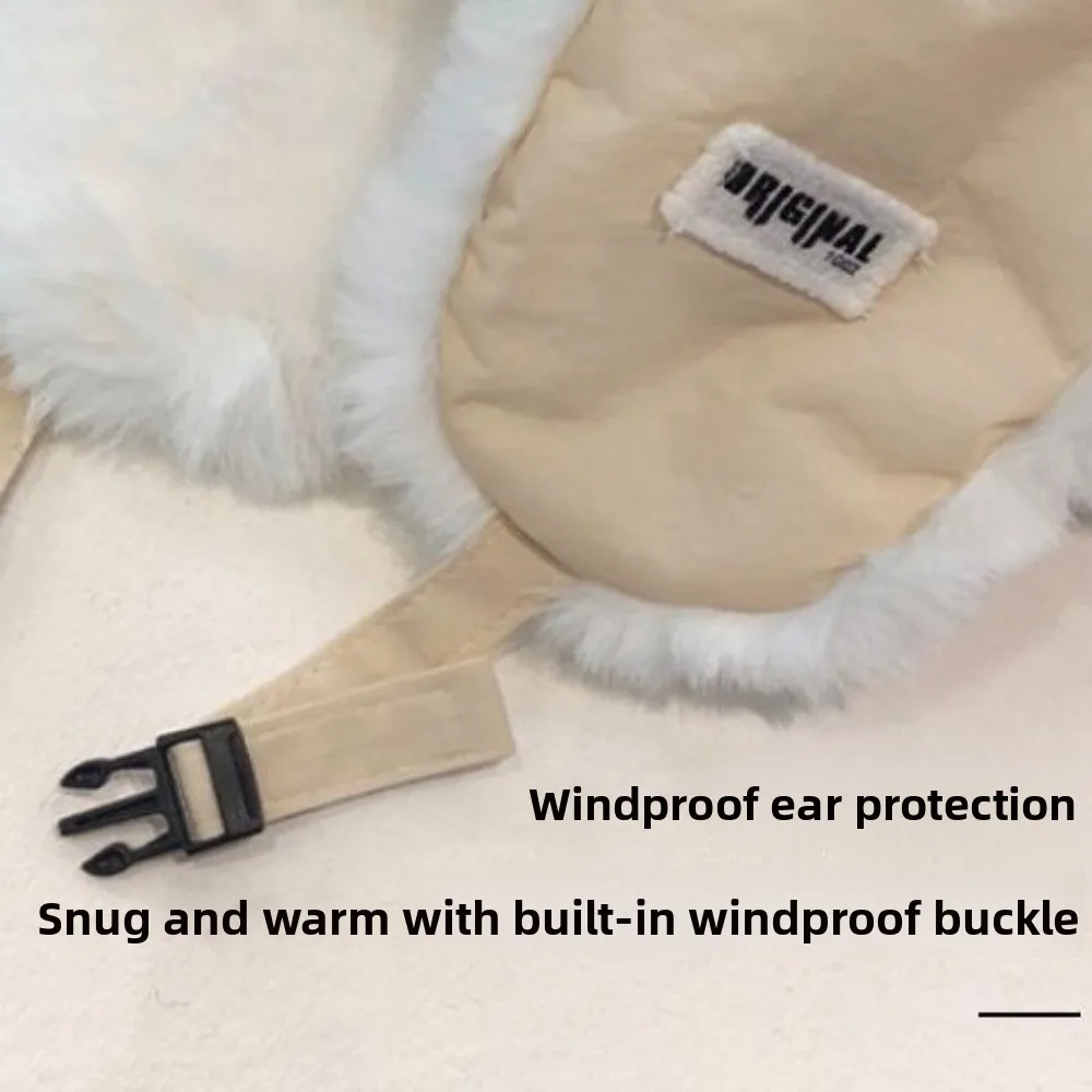 Nowa Gruba Damska Zimowa Czapka Lei Feng Bez Daszka Ochrona Uszu Ciepła Czapka z Bawełny Puchowej Haftowana Czapka Narciarska Typu Bomber