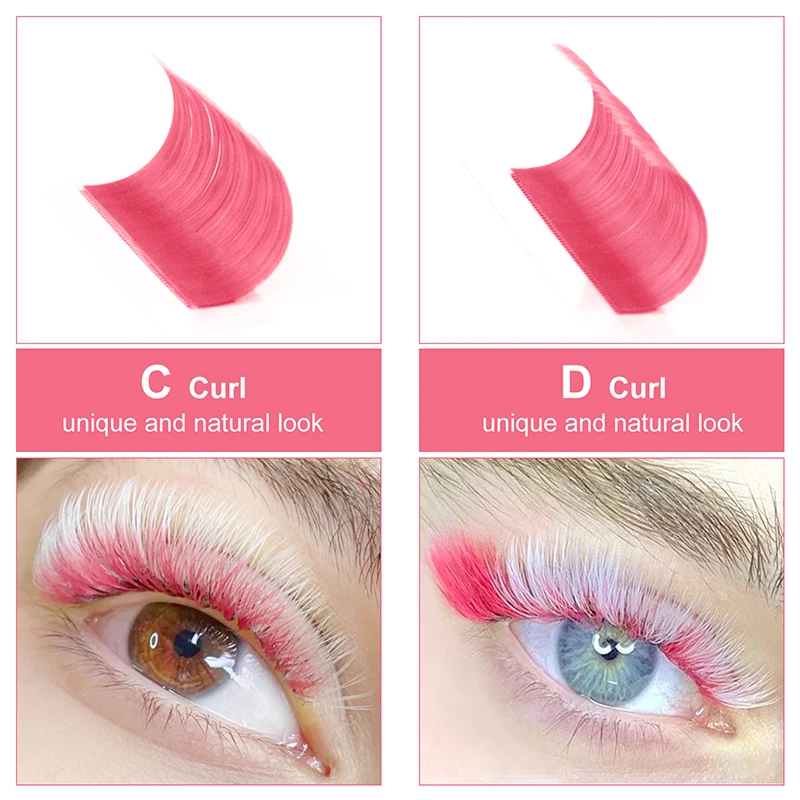 Quewel Brand New Mixed Color Individual Eyelash Extensions 6 Colors Mix 0.07mm C/D Curl Rainbow Lashes For Salon Party Daily