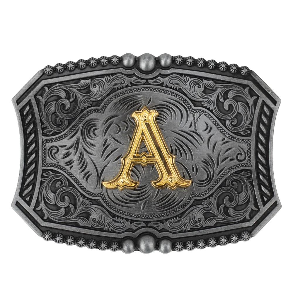 Western Cowboy Zinc Alloy Letters Klamra do paska od A do Z unisex