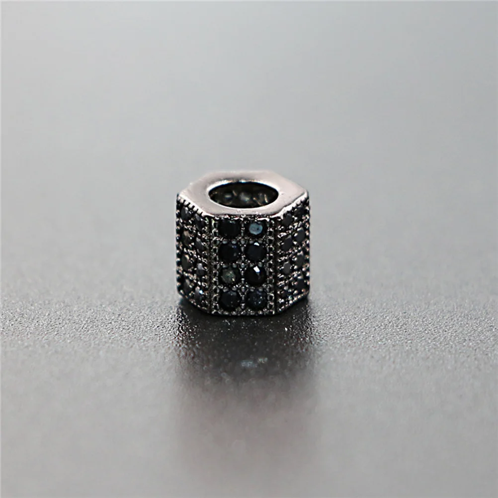 

5Pcs Cylinder Spacer Beads with Large Holes for Stringing DIY Bracelet Necklace Jewelry Craft Materials Black Loose Beads