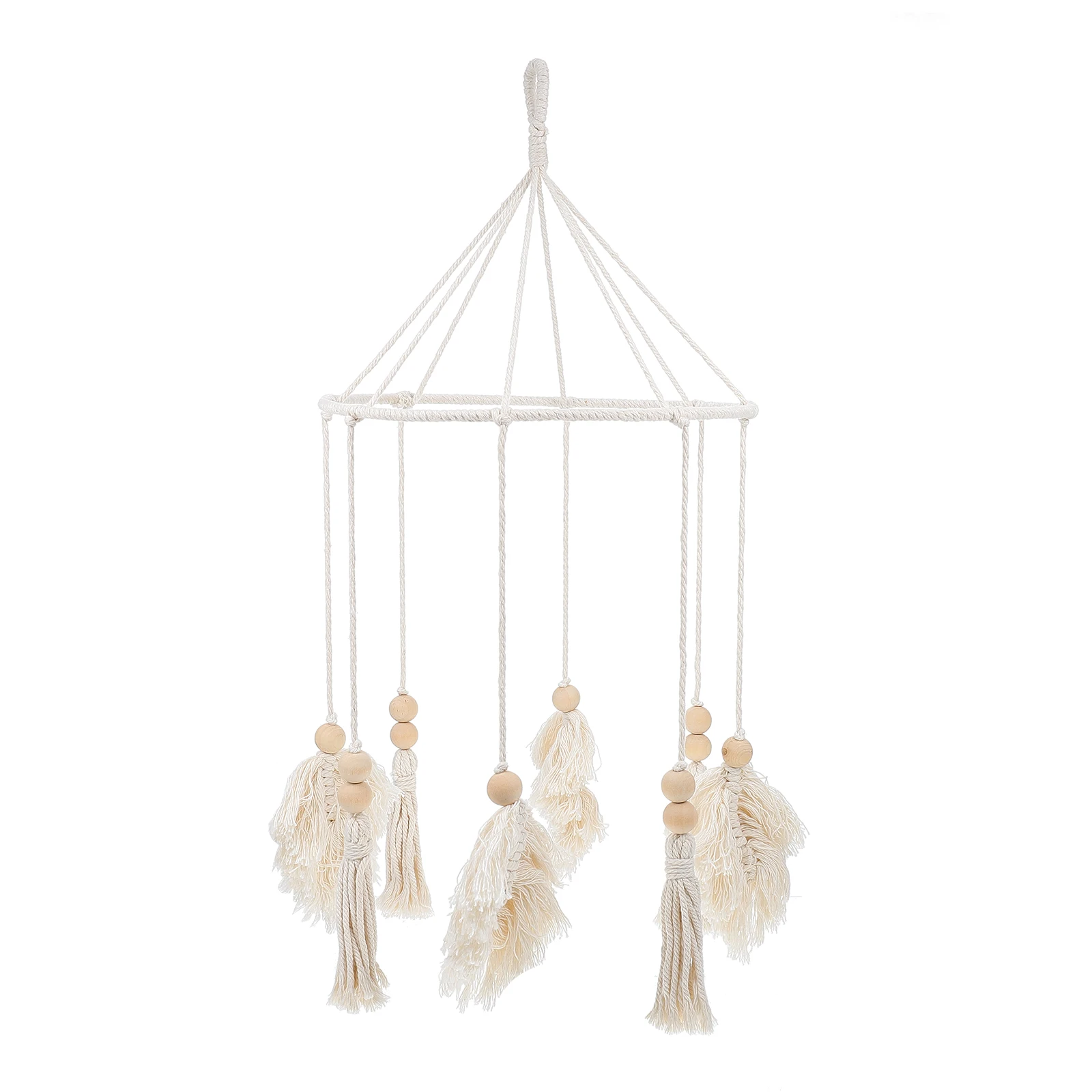 

Leaf Shape Wall Hanging Decor Tassel Pendant Indoor Decorations Beige Simple Home Adorn Eco friendly Bohemian Style Room