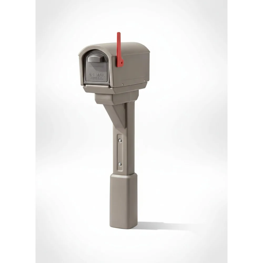 

Large Outdoor Mailbox with Flag, Weather Resistant Plastic, Easy Install for Home Security