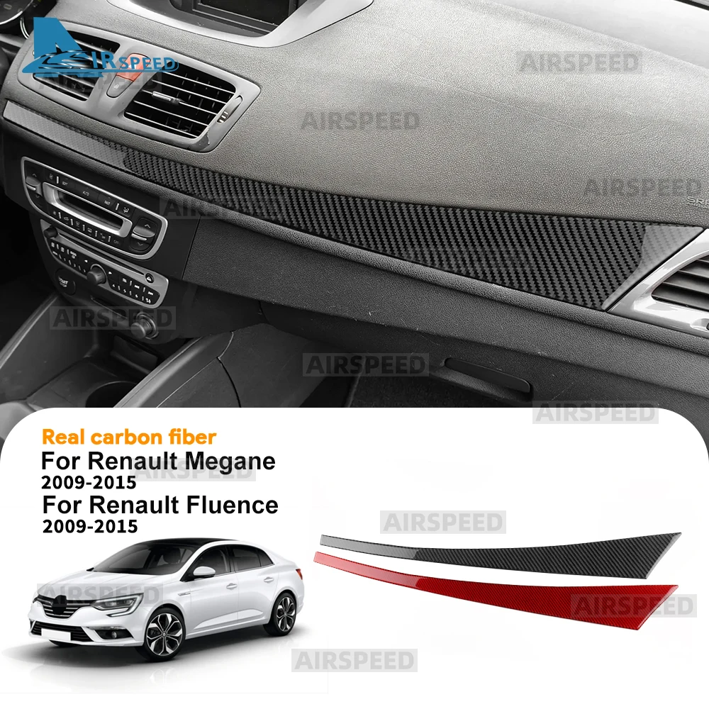 Real Soft Carbon Fiber Sticker For Renault Megane 3 RS 2009 2010 2011 2012 2013 2014 2015 Car Below Dashboard Air Vent Outlet