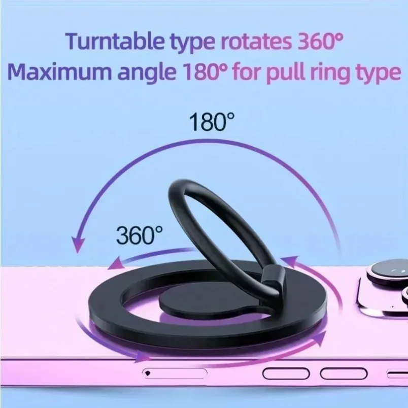 Double-sided Magnetic Phone Stand 360° Rotation Aluminum Alloy Foldable Strong Magnet for iPhone 15 14 13 12 Car Backpack - view 5
