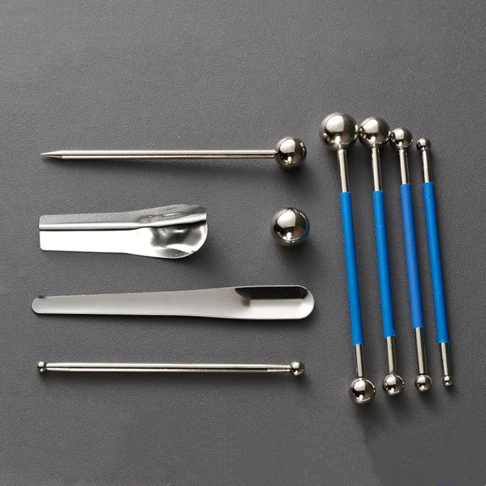 Tile Grout Seam Pressing Tool Set 9pcs Stainless Steel 4 Floor Seam Press Ball and 5 Beauty Seam Tools for Tile Surfaces