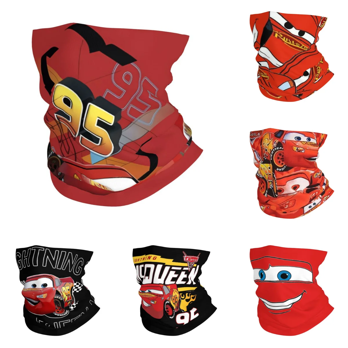 Lightning Mcqueen Red Cars Balaclava Running Travel Face Masks Male Cool Sun Protection Cycling Mask Neck Cover Neck Gaiter