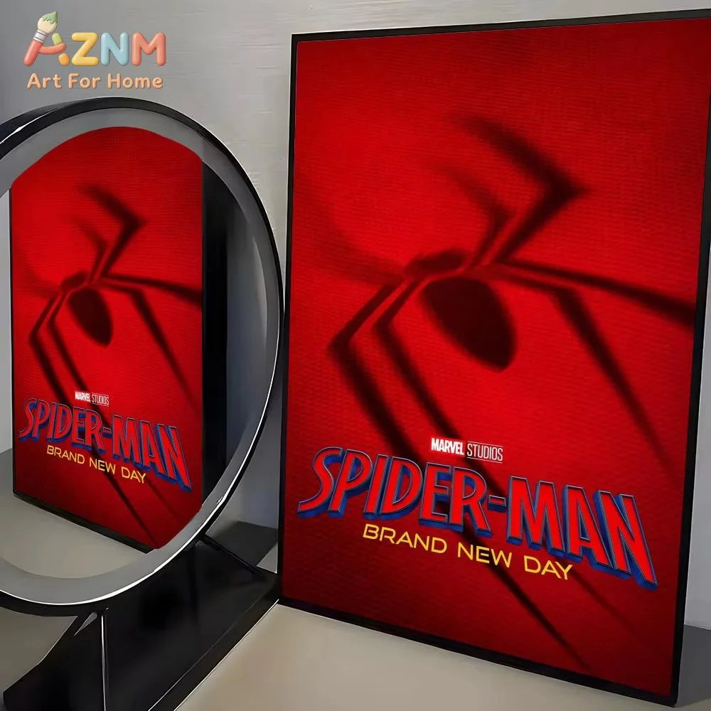 AZNM The Latest S_spider-M-Man MovieS Poster Frameless Poster Self-adhesive Art Waterproof Paper Sticker Room Wall Decor