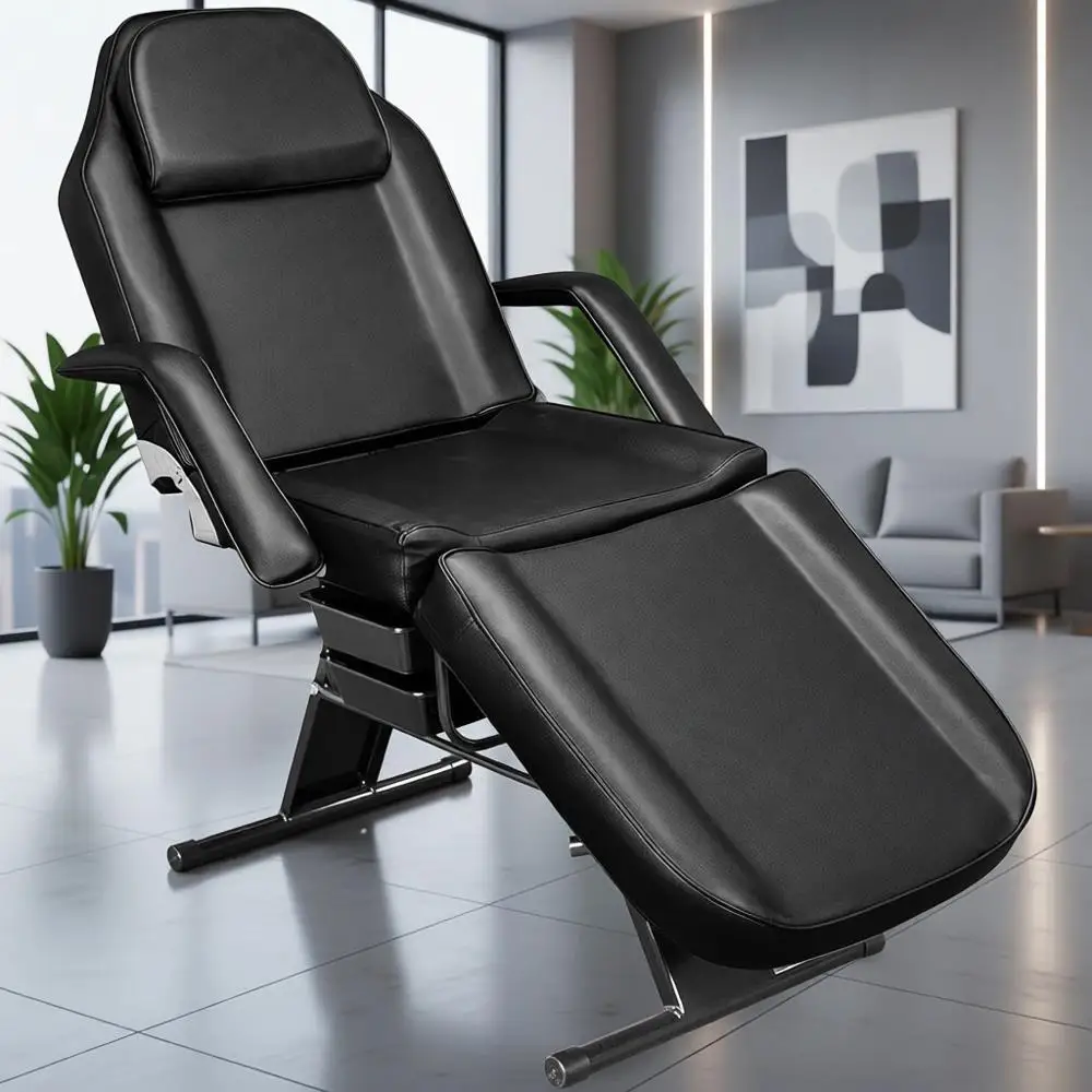 

Massage and Tattoo Chair with Esthetician Bed, Beauty Basket, Professional Tattoo Table, Spa Equipment, and Facial Spa Beauty Se