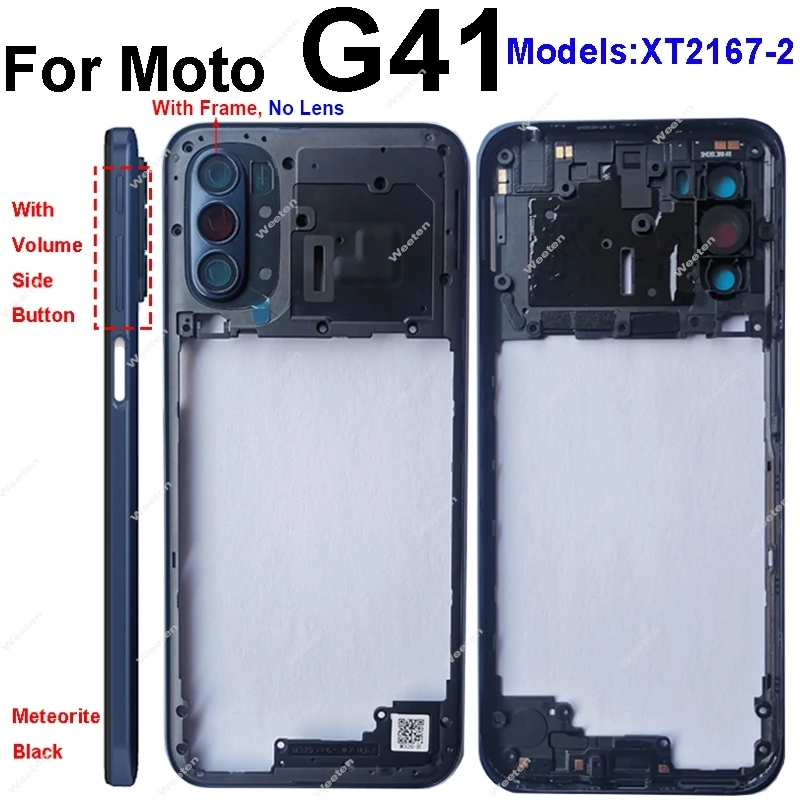 Middle Housing For Motorola MOTO G31 G41 G71 XT2167-2 Middle Holder Cover Bezel with Camera Frame Volume Button Parts