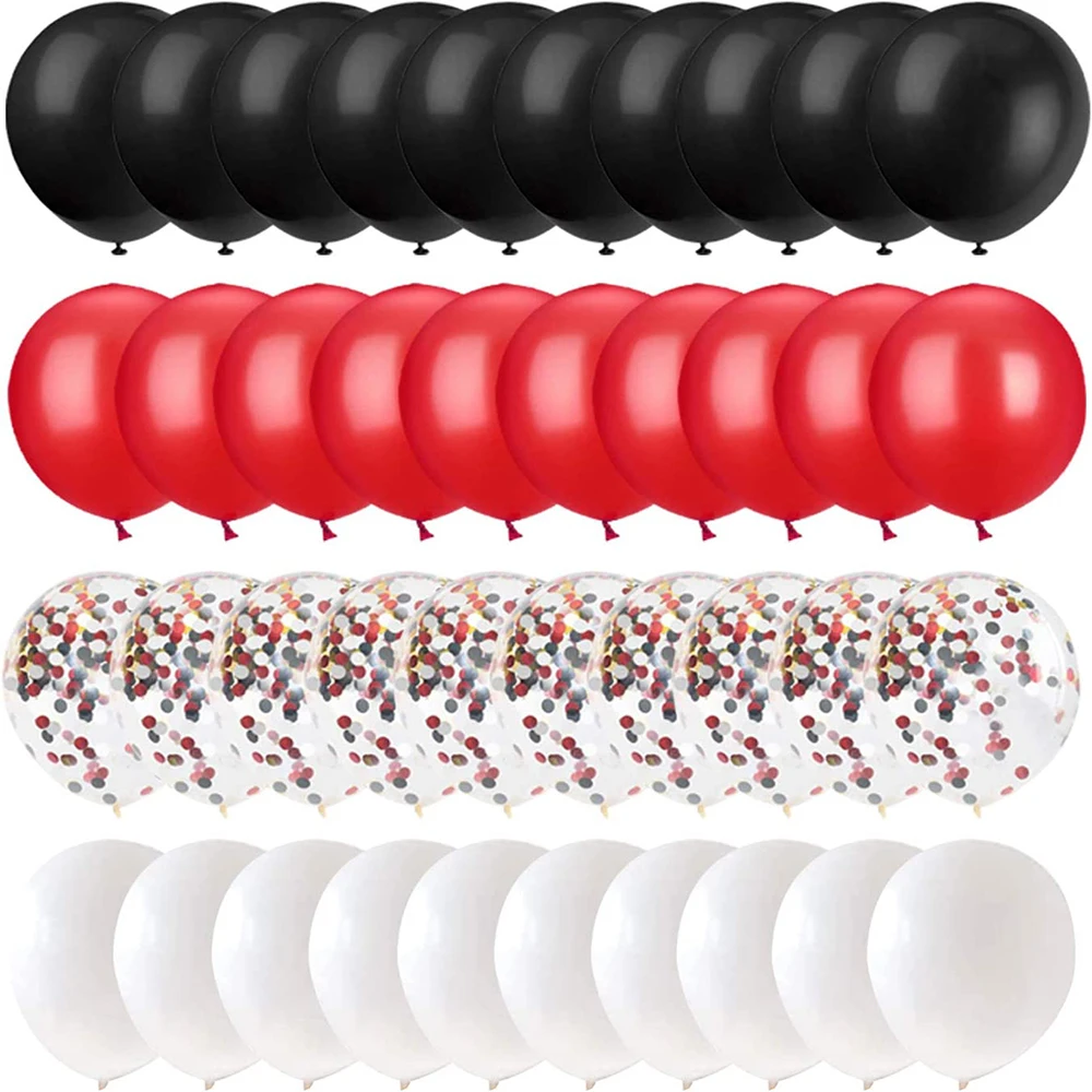 Czerwony Czarny Biały Zestaw Balonów Casino Party Decor Ballon Racing Pierwsze Urodziny Graduation Baby Shower Helium Globos Home Decoration