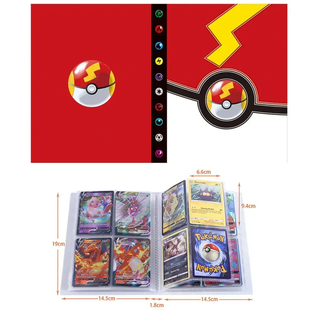 4 Pocket Charizard Cards Album Holder Cartoon 240 Card Anime Map Game Collection Binder Book Folder Top Toys Gift for Kids