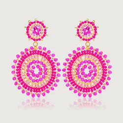 2025 New Vintage Trend Bohemian Earrings Lady Fashion Personality Simple Beaded Earrings Girls Graduation Gift