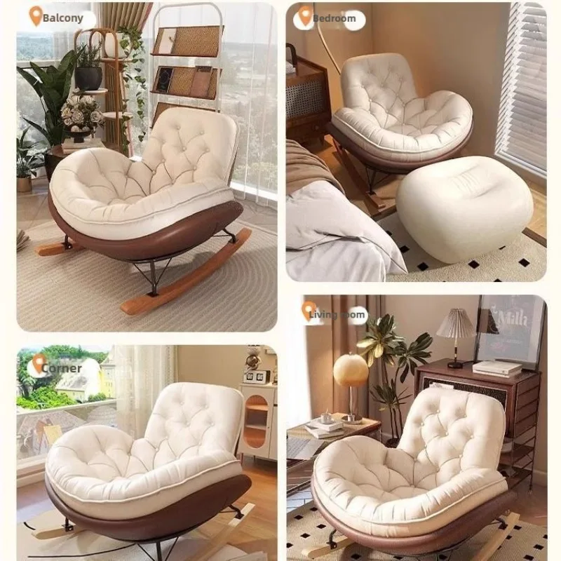 

Customizable Nordic Rocking Chair, Lounge , Balcony,living Room Home Leisure, Lazy Sofa, Adult Light Luxury , Single