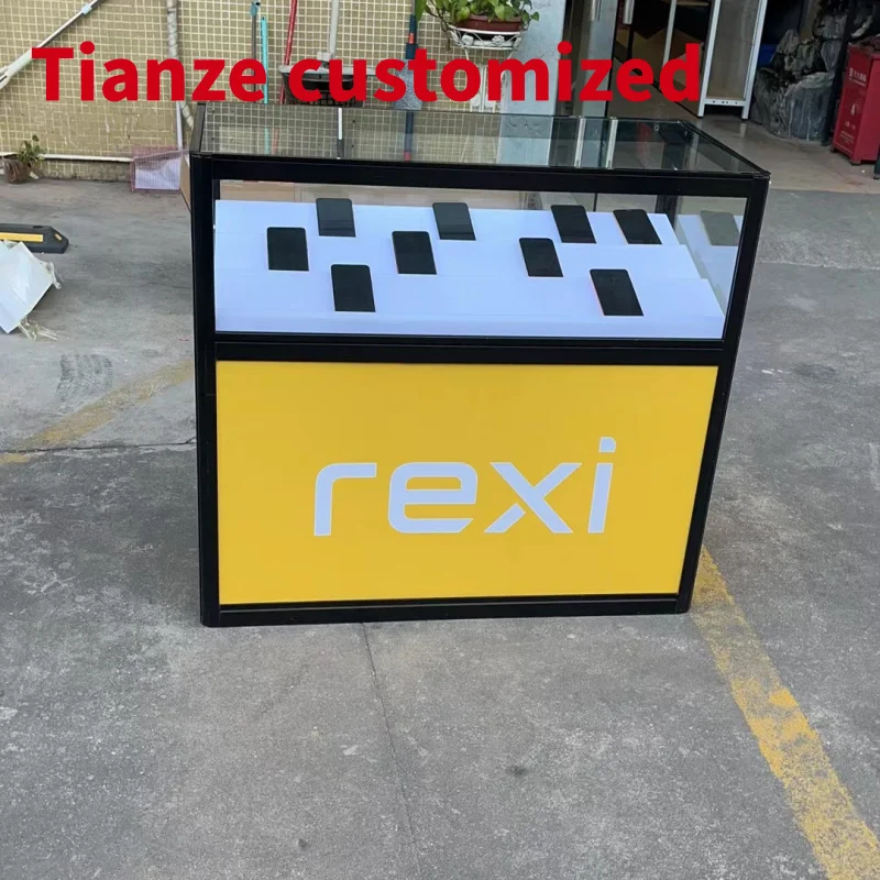 (customized)Mobile Phone Shop Decoration Glass Showcase Mobile Showroom Display Cabinet Retail Store Mobile Phone Display Counte