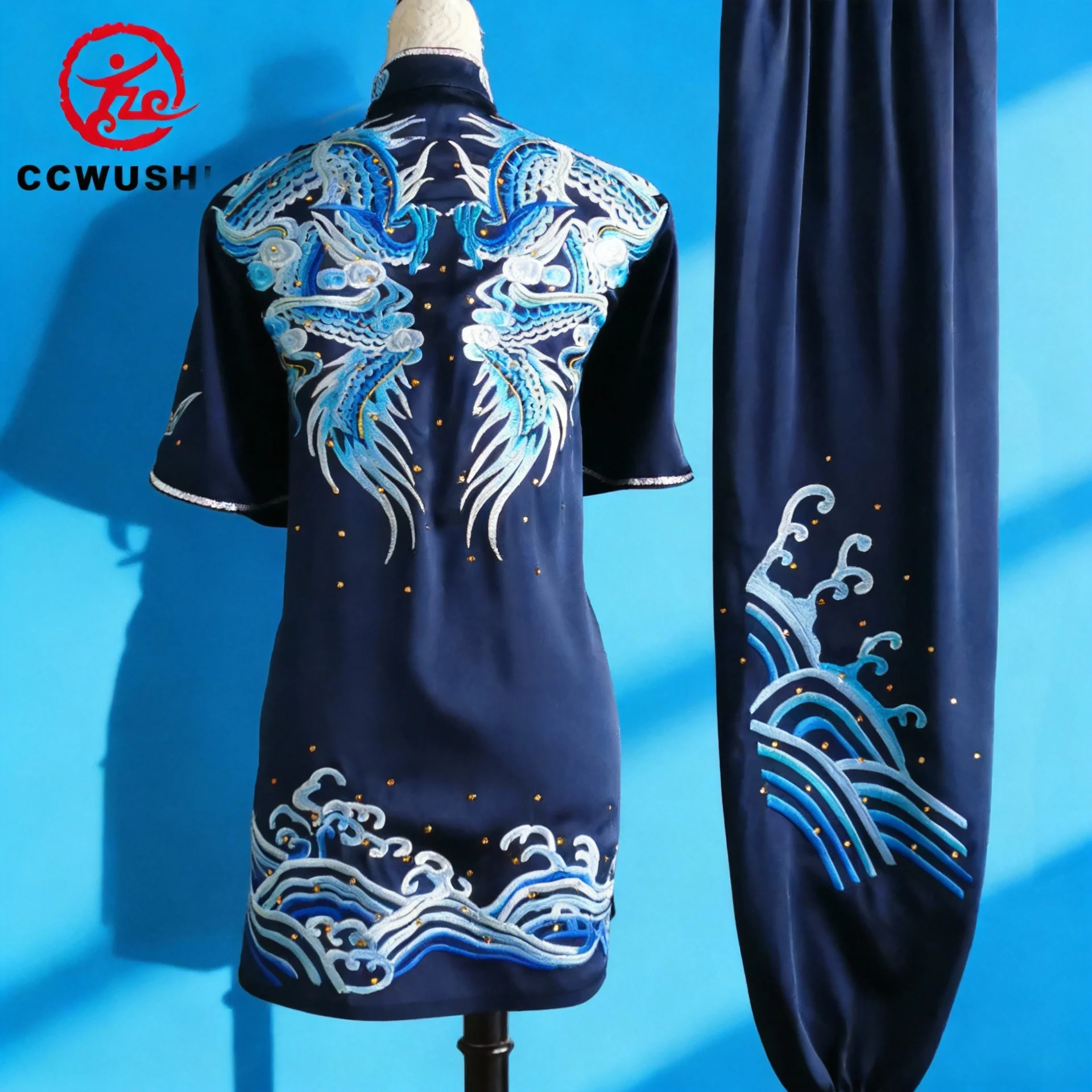 

Tailor-Made Martial Arts Competition Embroidered Changquan Uniform Wushu Clothes for Kungfu Nanquan - CCWushu