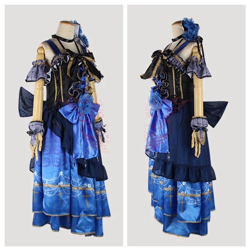 Hikawa Sayo Costume Game BanG Dream Roselia 4th Single live Stage Clothing Blue Costume Cosplay customize H