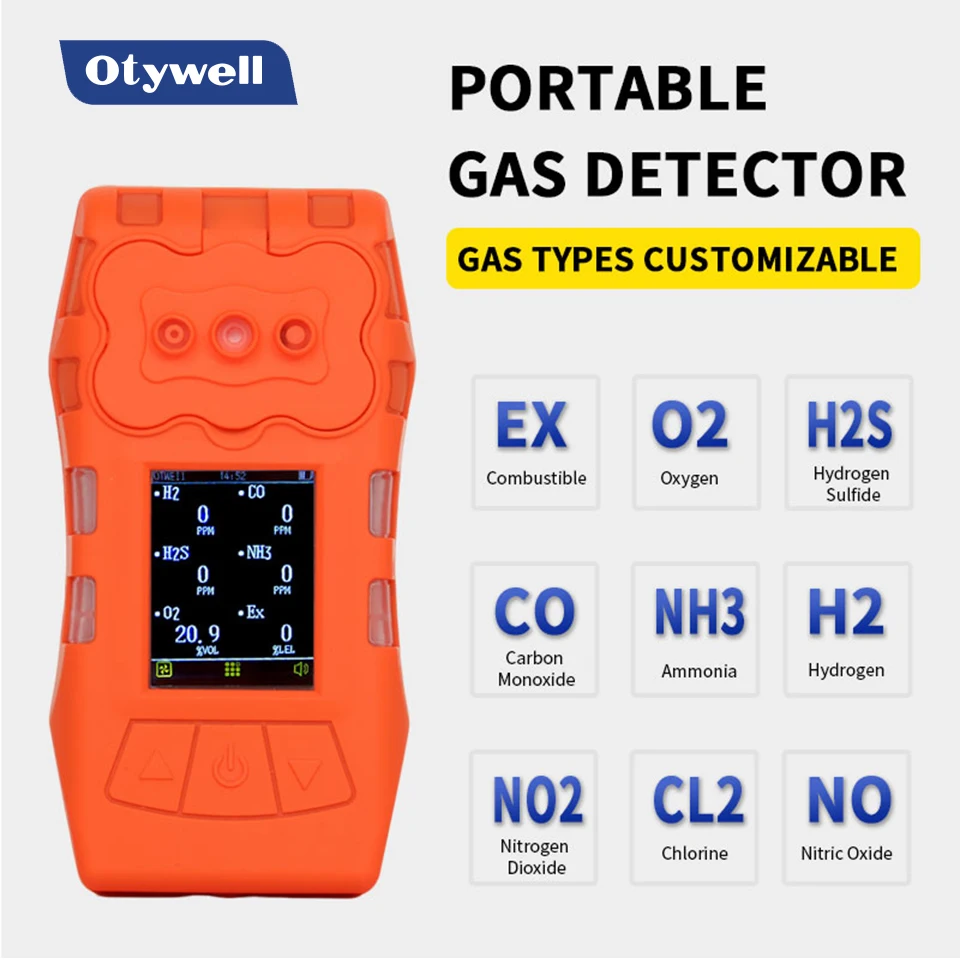 Portable Multi Gas Monitor with Internal Pump 6 in 1 Domestic Gas Leak Detector Alarm for O2 LEL CO H2S Confined Space Safety