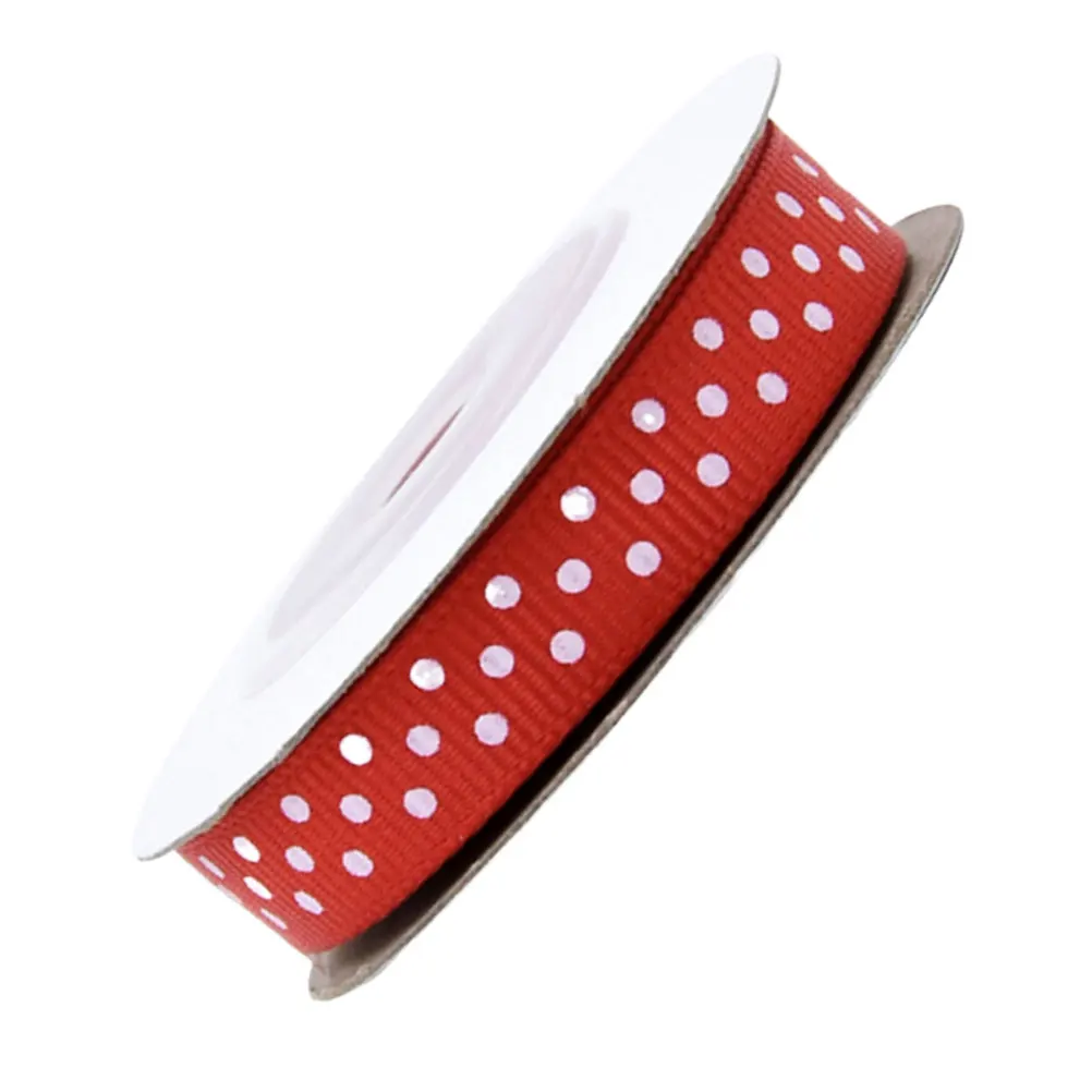 

5 Rolls 1cm Dotted Ribbed Ribbon for DIY Craft Supplies Party Decoration Gift Wrapping Cake Hair Bows Wedding Projects Elastic B