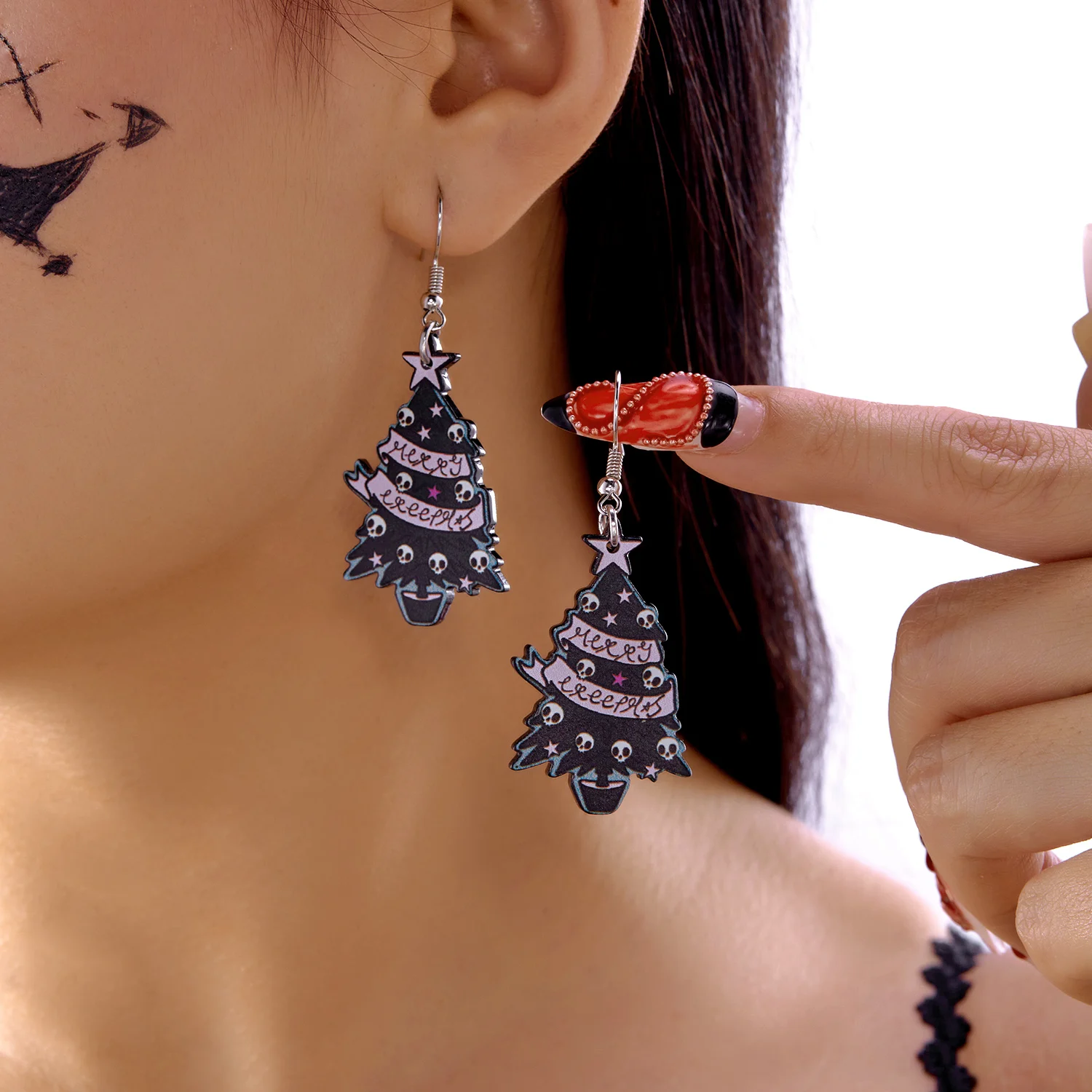 Punk Halloween Geist Ohrringe für Frauen Acryl Cartoon Blume Tropfen Baumeln Ohrring Nette Weiße Geist Urlaub Schmuck Geschenke – Detail 15
