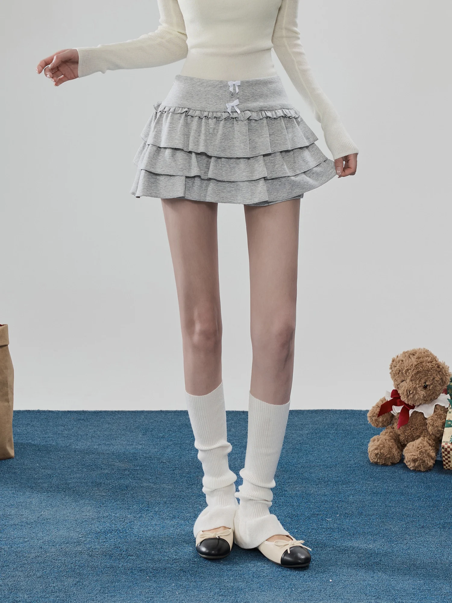 

Swee ey Puffy A-Line ort Skirt Women's High Waist Anti-Light Cake Skirt f-length Bounded by Leaves Casual Comfortable