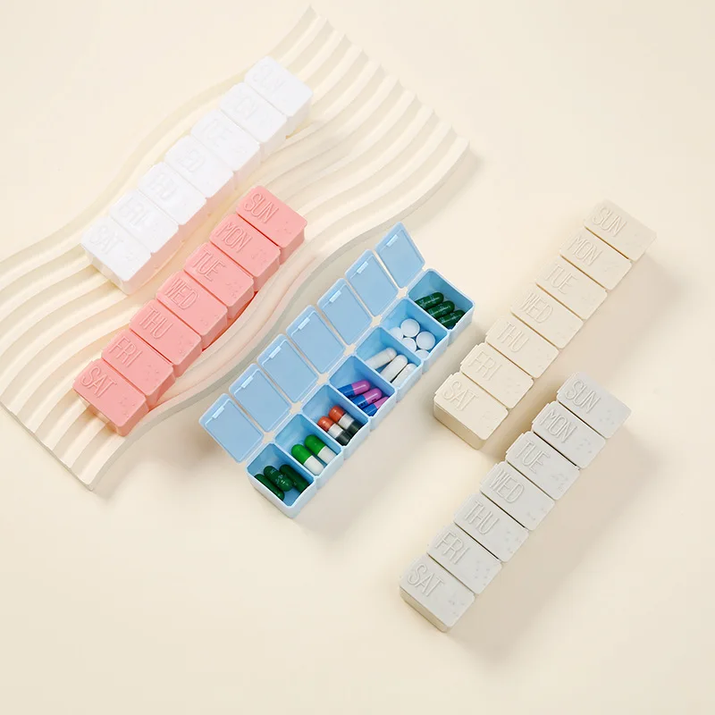 Pill Box Strip Type 7 Days A Week Medicine 7 Compartments Sub-packing Medicine Box Convenient Storage Box Pill Organizer