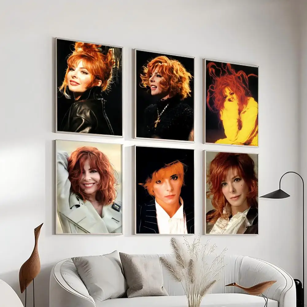 

M-Mylene Farmer French Singer Poster HD Art Sticky Wall Waterproof Home Living Room Bedroom Bar Aesthetic Decoration Gift